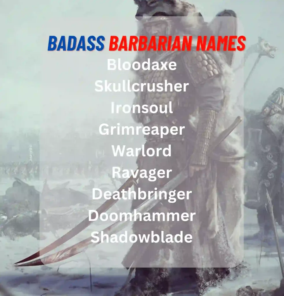 Badass Barbarian Names
