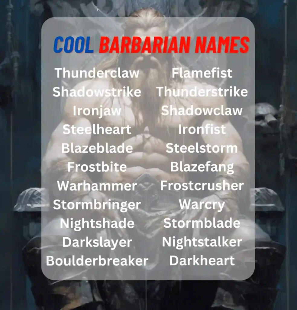 Cool Barbarian Names