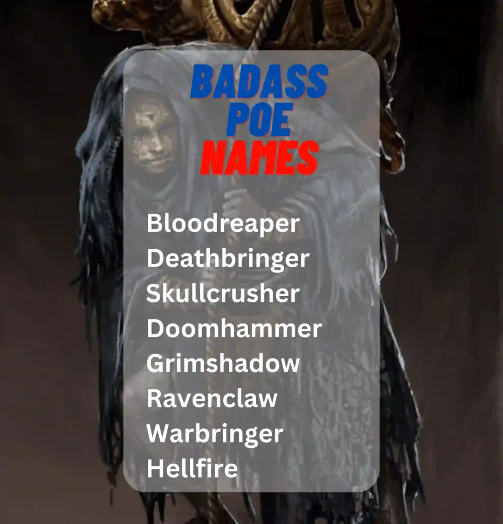 470+ Cool, Sweaty, And Funny Names for POE 2024