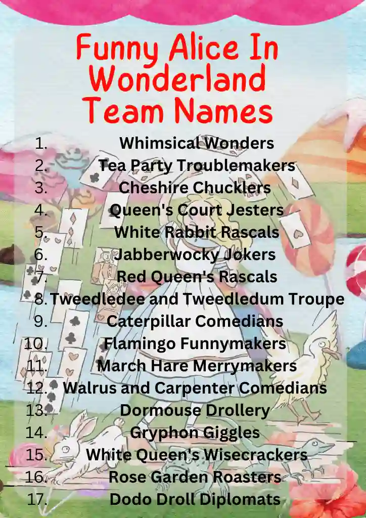 530+ Unique Alice in Wonderland Team Names