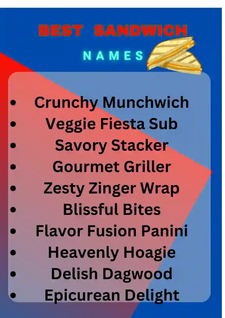 Funny Sandwich Names